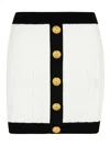 Balmain Mini Skirt In White Viscose Blend