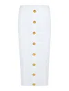 Balmain Long Skirt In White Viscose Blend