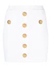 Balmain Knit Mini Skirt With Embossed Buttons Women In White