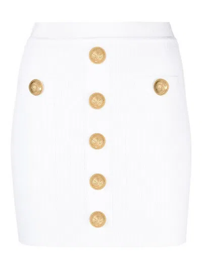 BALMAIN FALDA SEMILARGA - BLANCO