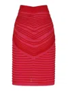 Balmain Flechage Knit Knee Lenght Skirt In Multicolour