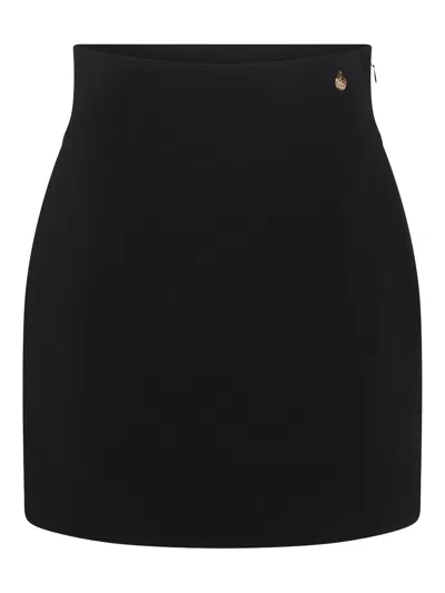 BALMAIN BLACK VISCOSE SKIRT