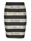 Balmain Ribbon Motif Short Jacquard Skirt In Black