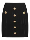 Balmain Women High Waist Buttoned Mini Skirt In Black