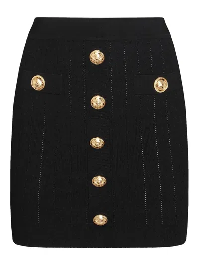BALMAIN FALDA SEMILARGA - NEGRO