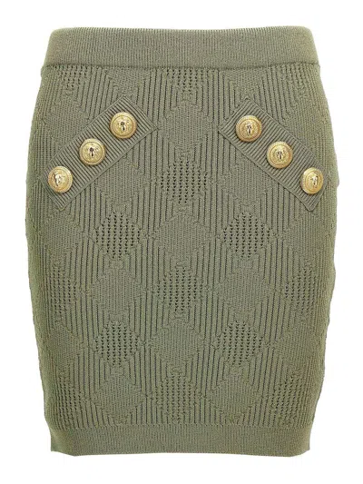 Balmain Openwork Knit Skirt