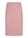 Balmain Pb-intarsia Knitted Mini Skirt In Nude & Neutrals
