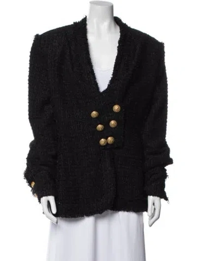 Pre-owned Balmain Faux Fur Jacket In Black