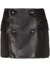 Balmain Faux-leather Skort In Black