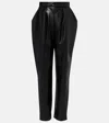 Balmain Faux Leather Tapered Pants In Black