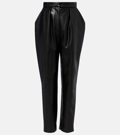 Balmain Faux Leather Tapered Pants In Black