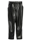 Balmain Faux-leather Trousers In Black