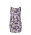 Balmain Short Satin Slip Dress With Feather Print