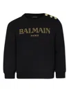 Balmain Embroidered-logo Cotton Sweatshirt In Black