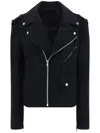 Balmain Felted Wool Biker Jacket In Black