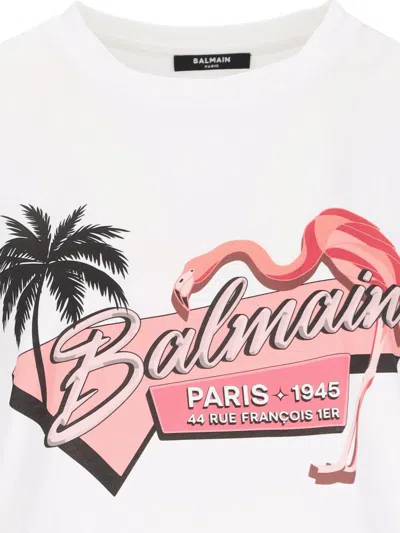 Balmain Fenicottero Rosa T-shirt In Multicolour