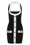 Balmain Black Dress With Square Neckline And Decorative Buttons