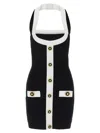 Balmain Black Dress With Square Neckline And Decorative Buttons