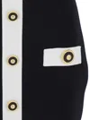 Balmain Black Dress With Square Neckline And Decorative Buttons In Multicolor