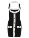 Balmain Black Dress With Square Neckline And Decorative Buttons