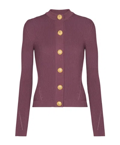 BALMAIN FINE KNIT CARDIGAN WITH BUTTONS