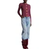 Balmain Fine Knit Cardigan With Buttons In Purple