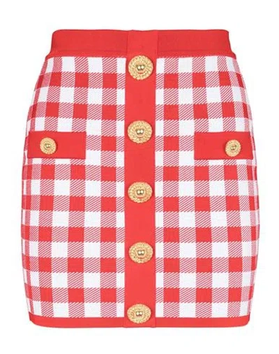 Balmain Women Vichy Buttoned Mini Skirt In Multi