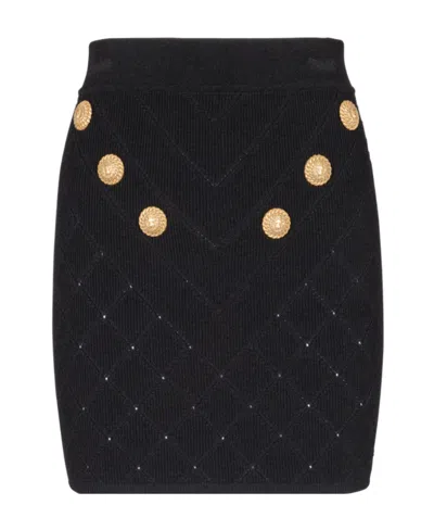 BALMAIN BALMAIN FINE-KNIT HIGH-WAISTED MINI SKIRT