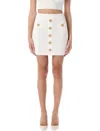 Balmain Stretch Mini Skirt Women In White