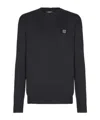 Balmain Fine Silk And Cotton Jumper In Black