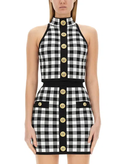 BALMAIN BALMAIN FITTED HIGH-NECK TOP