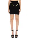 Balmain Fitted Knit Skirt With Textured Pattern