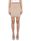 Shop Balmain Fitted Mini Skirt With All-over Pattern
