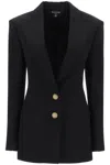 Balmain Logo Button Double-breasted Blazer In Opa Noir