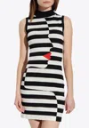 Balmain Asymmetric Stripes Mini Dress