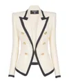 Balmain One Button Fitted Natte Jacket Clothing In White