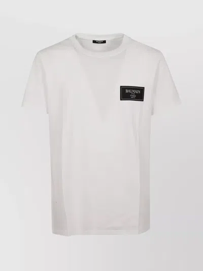 BALMAIN COTTON SLIM-FIT LOGO-PATCH T-SHIRT