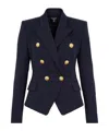Balmain Fitted Wool 6-buttons Jacket In Blue