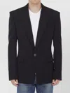 Balmain Fitted Wool Jacket With Notched Lapel In Black
