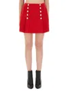 Balmain High Waist A-line Skirt With Button Detailing