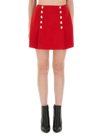 BALMAIN BALMAIN FITTED WOOL MINI SKIRT