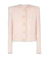 Balmain Five-button Tweed Jacket In Nude