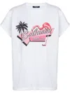 Balmain Rosa Flamingo Cotton Jersey T-shirt In White