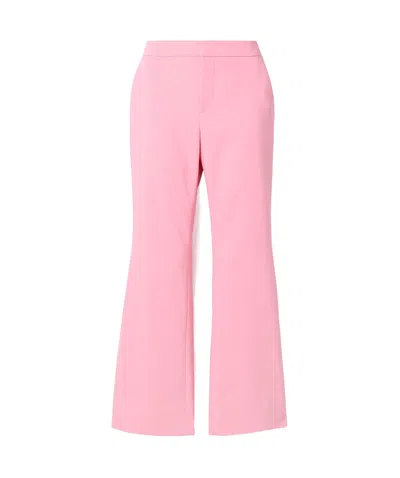 Balmain Flared Crepe Trousers In Pink