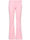 Balmain Flared Crepe Trousers In Pink