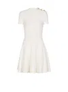 Balmain Flared Crocodile-knit Dress In White