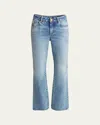Balmain Women's Flared Denim Pant In Blue