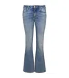 Balmain Flared Cotton Jeans Distressed Finish In Blue