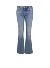 Balmain Flared Cotton Jeans Distressed Finish In Blue