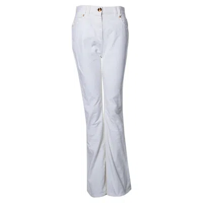 Pre-owned Balmain , Flared Jeans In White